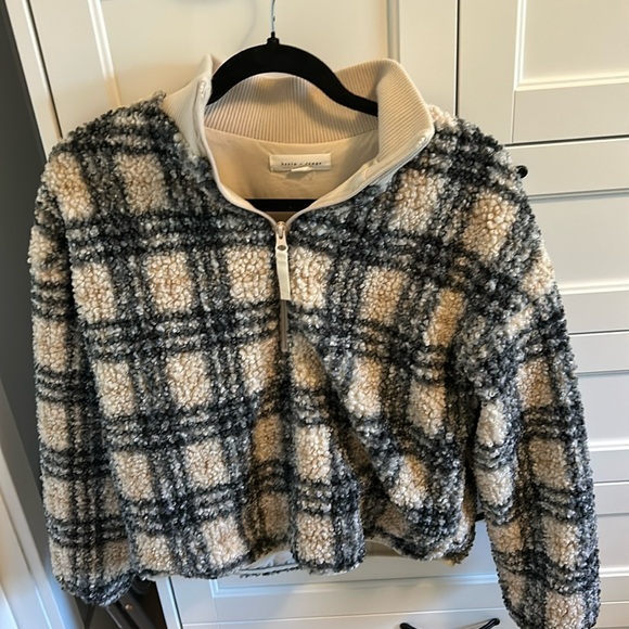 Plaid, 3/4 zip up Sweater - Picture 1 of 4